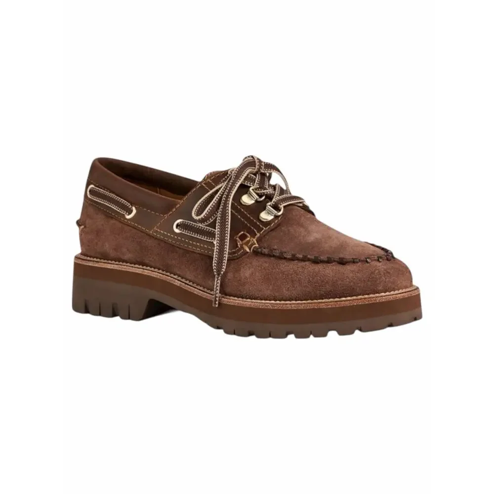 Rag & Bone Cameron Lug Sole Boat Shoes Mocha Brown Suede Size 39